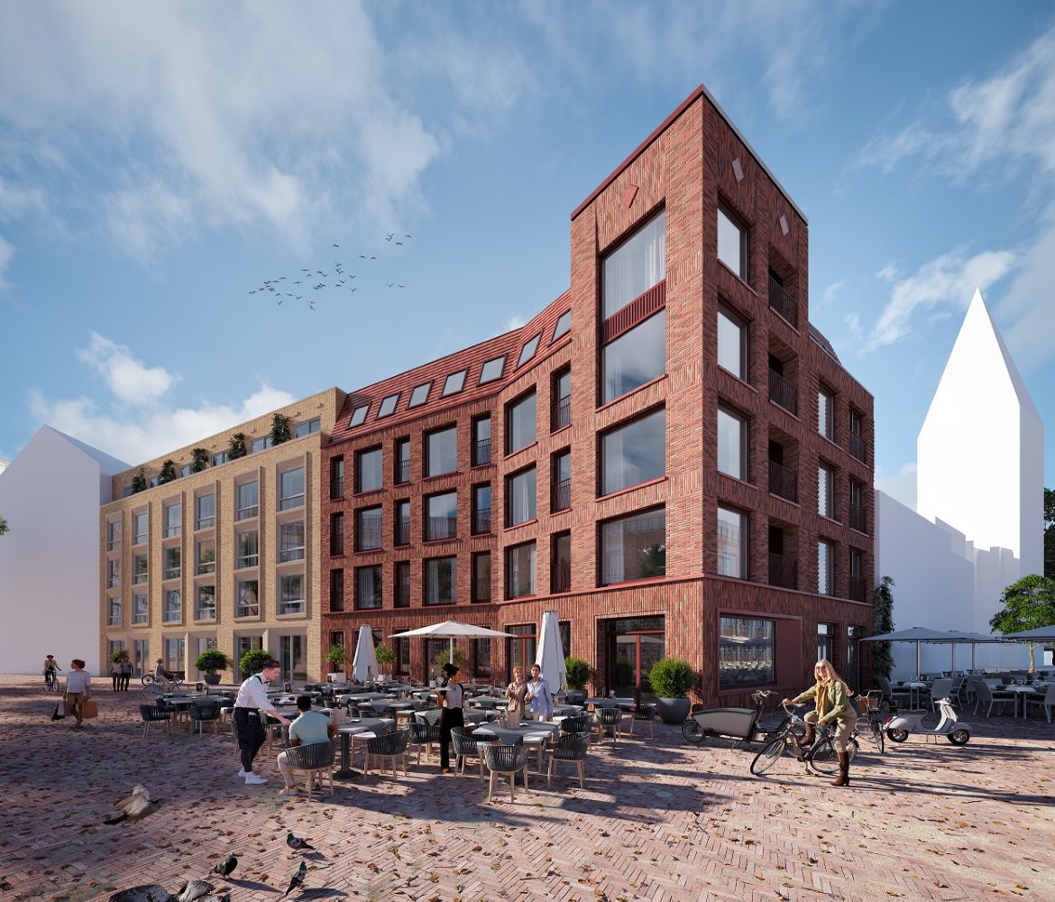 Impressie horecawand Lange Wemen Hengelo (VanWonen)