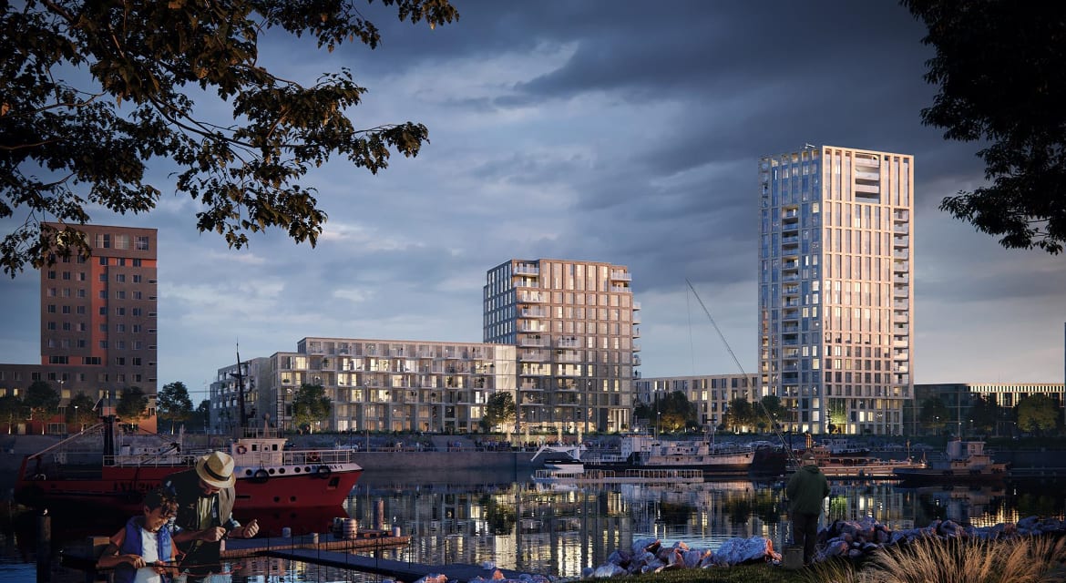 JURY – Havenkade Nijmegen – 10 Overview three building designs at the Waal by JURY (Large)