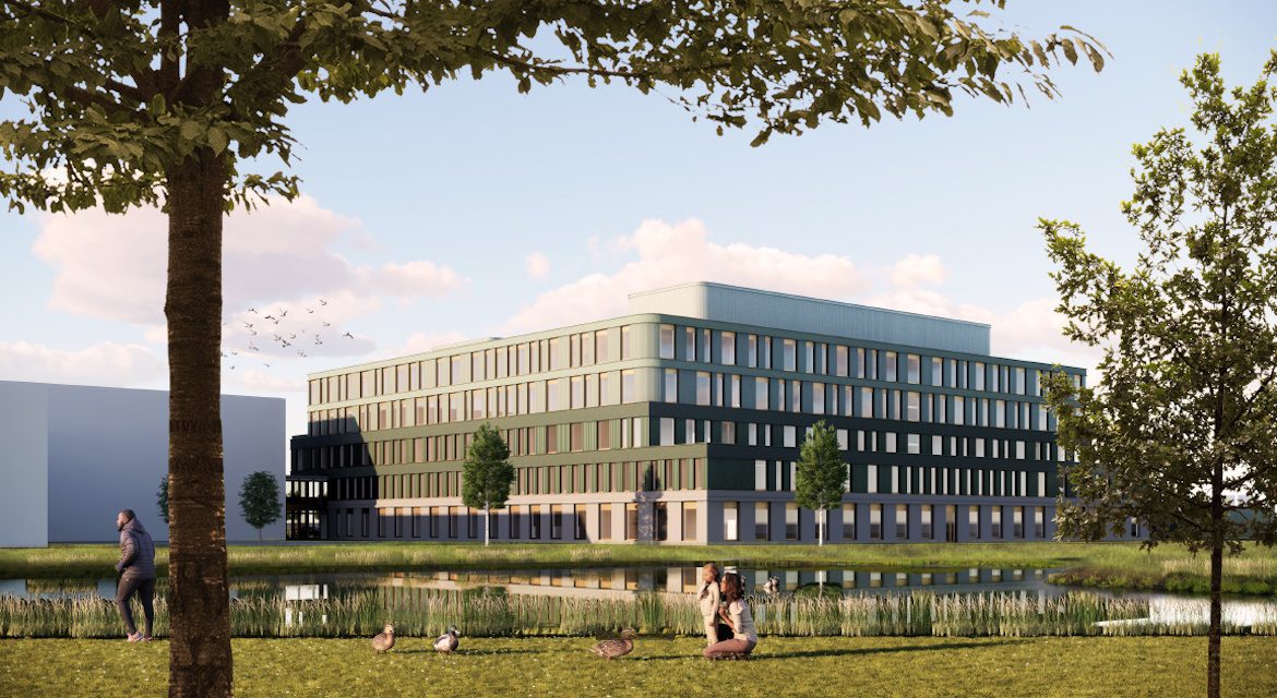 Nieuwbouwzijaanzichtopafstand