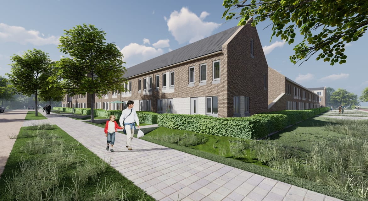 Stripmaker gezinswoningen