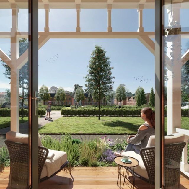 uitzicht op het park